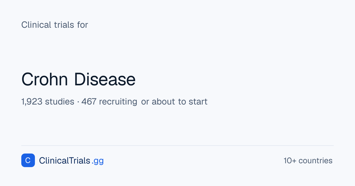 Crohn Disease clinical trials: all 1,923 studies, page 20 of 20 ...