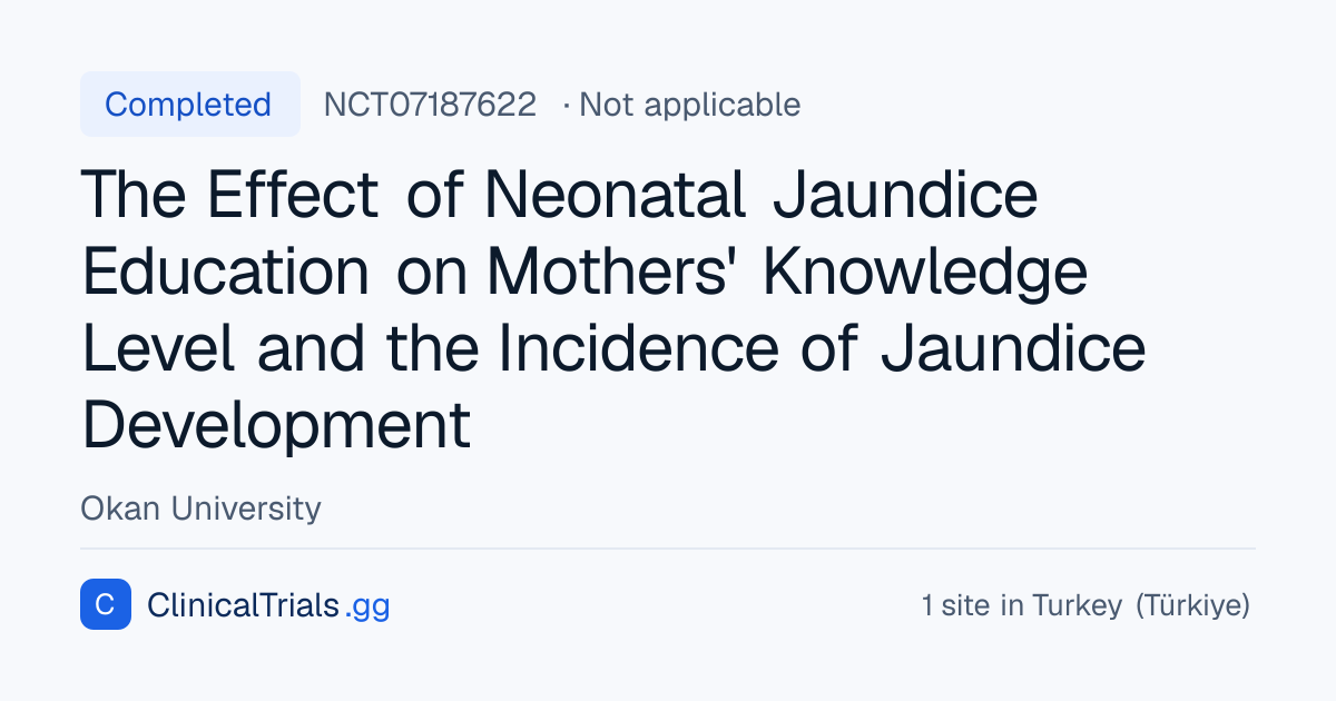 The Effect of Neonatal Jaundice Education on Mothers' Knowledge Level ...